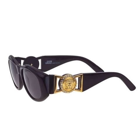 black versace sunglasses with rhinestones.